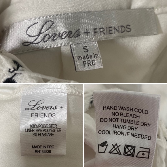 Lovers + Friends Forget Me Not White Floral Crochet Mini Dress Boho Sz Small - Picture 12 of 12